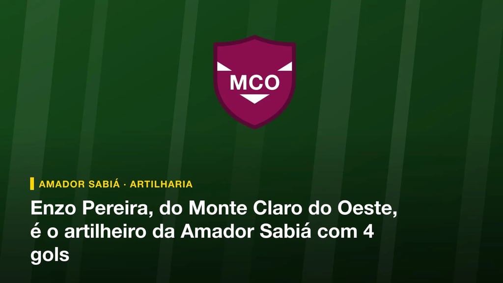 Escudo do Esporte Clube Monte Claro do Oeste, time do artilheiro da Campeonato Amador Vale do Sabiá (teste)