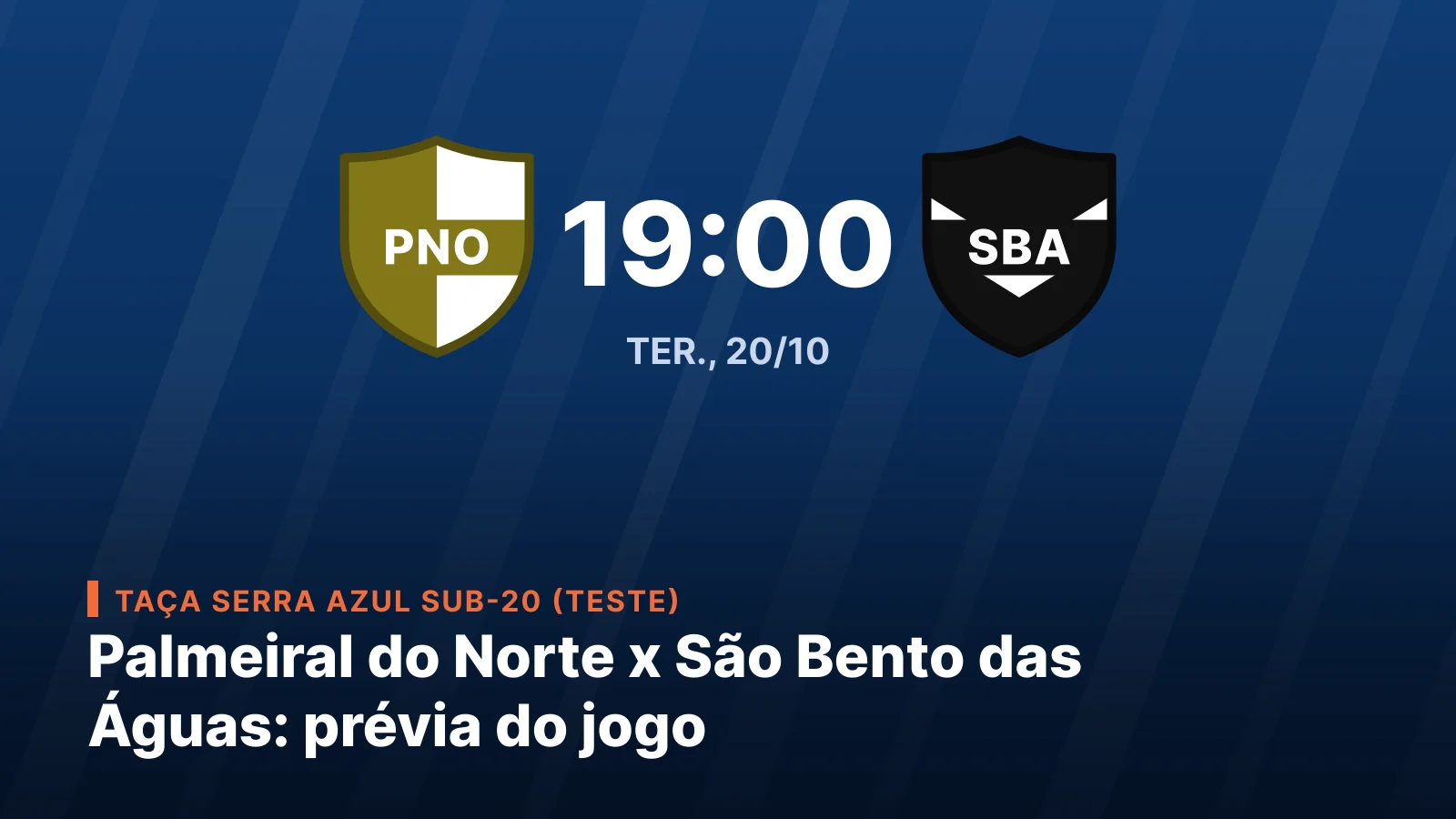 Ferroviário de Palmeiral do Norte vs. Clube Recreativo São Bento das Águas