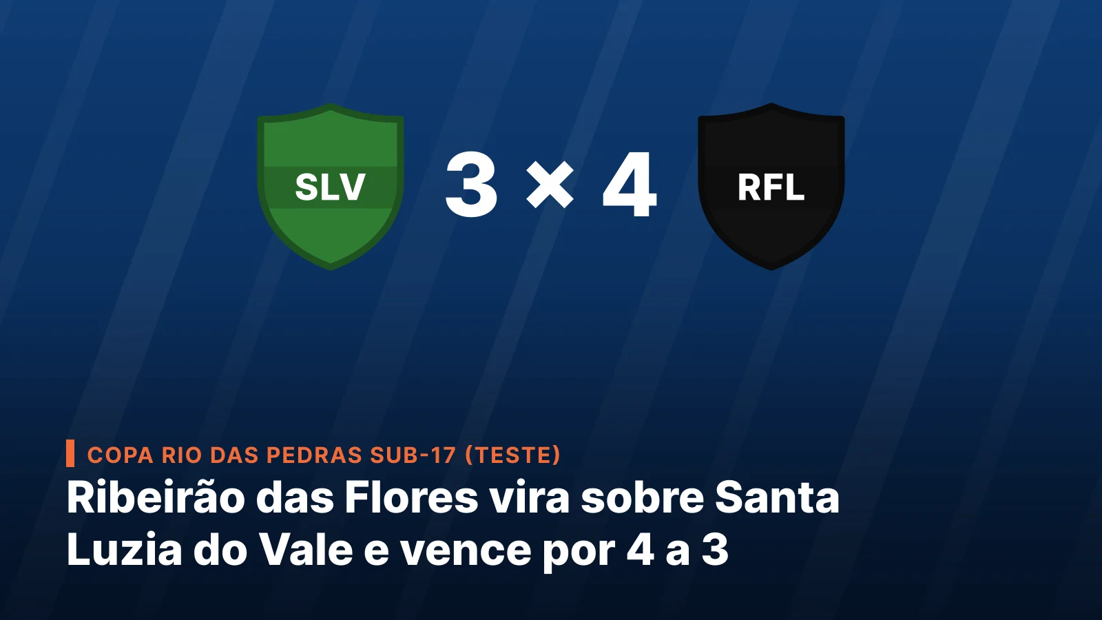 Clube Recreativo Santa Luzia do Vale 3 x 4 Associação Atlética Ribeirão das Flores