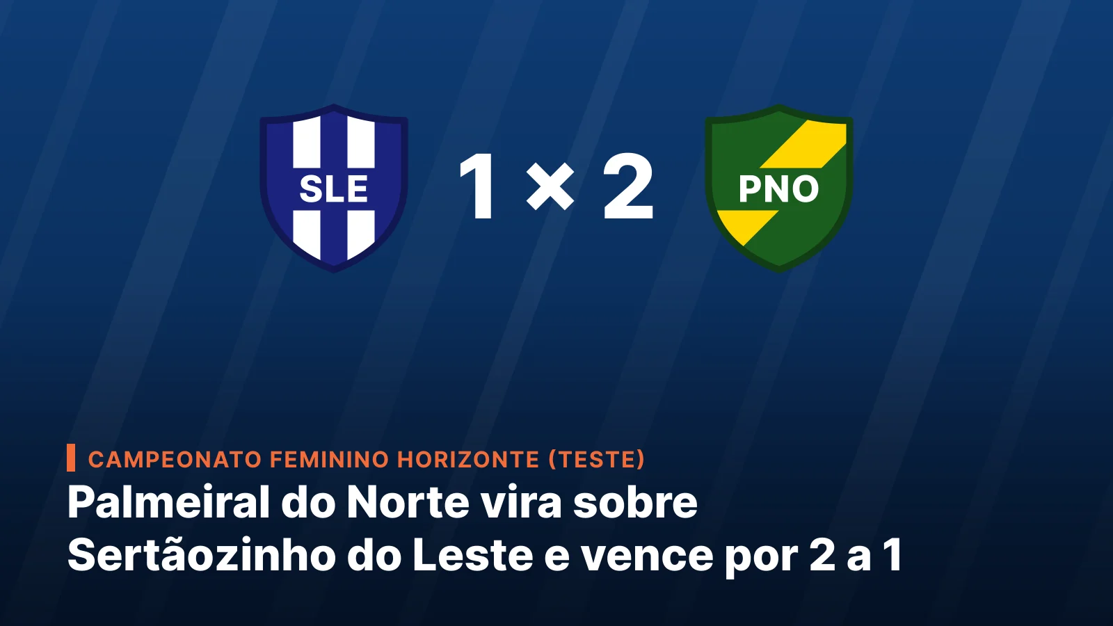 Esporte Clube Sertãozinho do Leste 1 x 2 União Palmeiral do Norte