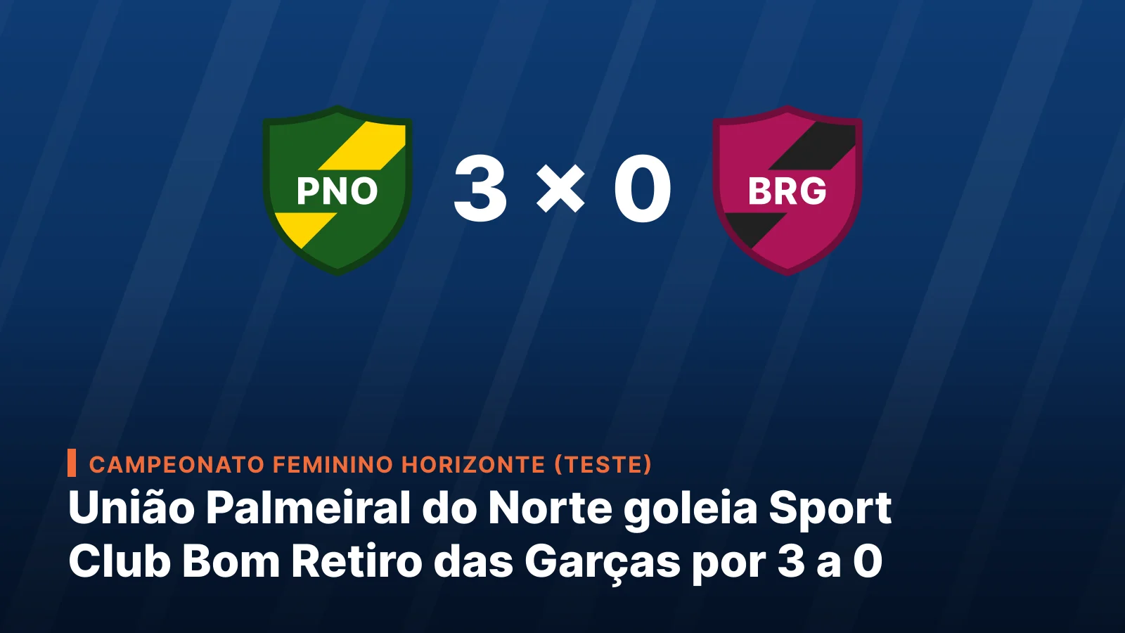 União Palmeiral do Norte 3 - 0 Sport Club Bom Retiro das Garças